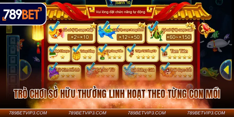 Trò chơi sở hữu thưởng linh hoạt theo từng con mồi Trò chơi sở hữu thưởng linh hoạt theo từng con mồi